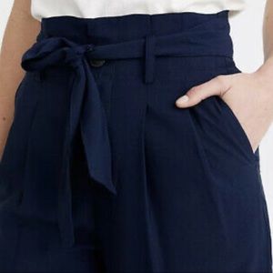 Navy Blue Drapey Paperbag pants